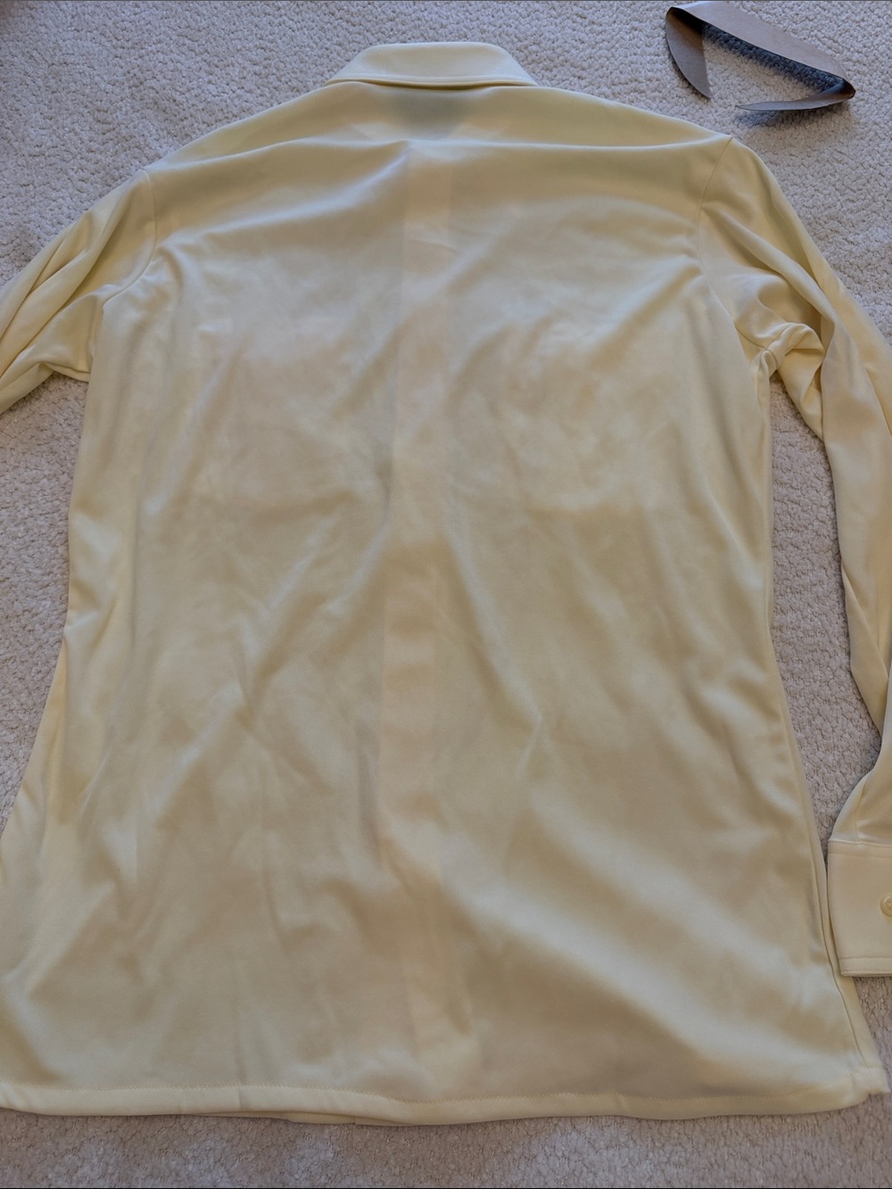 Vintage 1970s Van Heusen Butter Yellow Long-Sleeve Solendor Knit Shirt - Medium - Picture 11 of 13